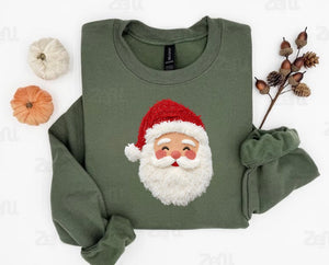 Faux yarn Santa sweatshirt