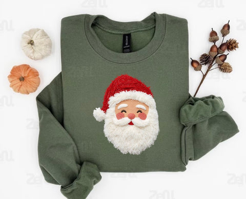 Faux yarn Santa sweatshirt