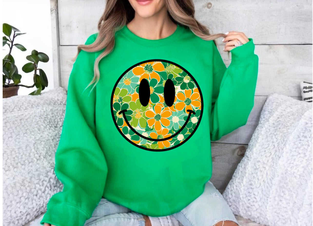 Green floral smiley