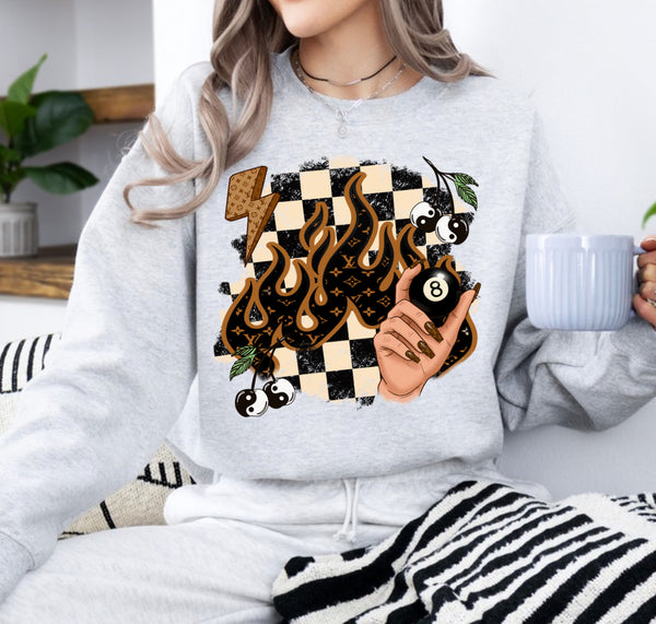 Boujee checkered with leopard fire