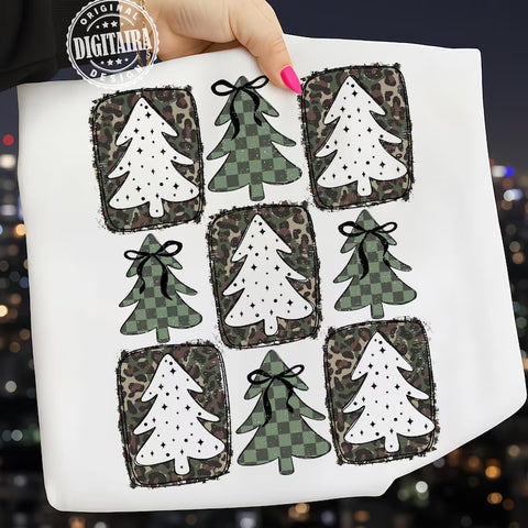 Checkered Christmas tree sweatshirt