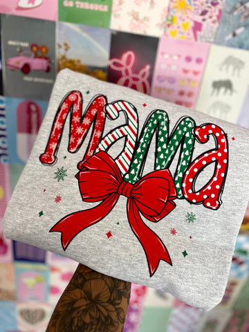 Mama red bow sweater