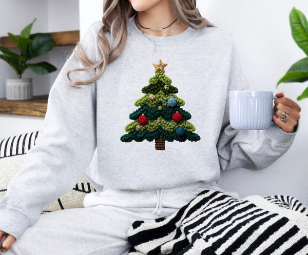 Faux plus Christmas tree sweatshirt