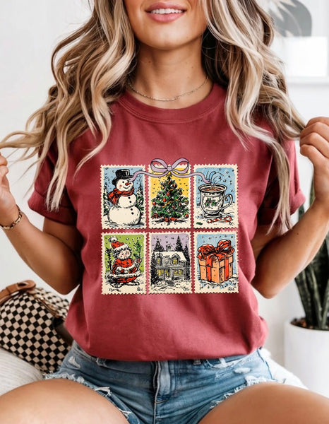 Winter post cards comfort color tee