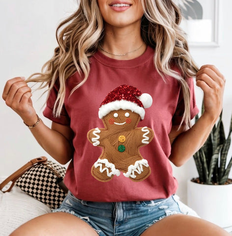 Faux yarn gingerbread man