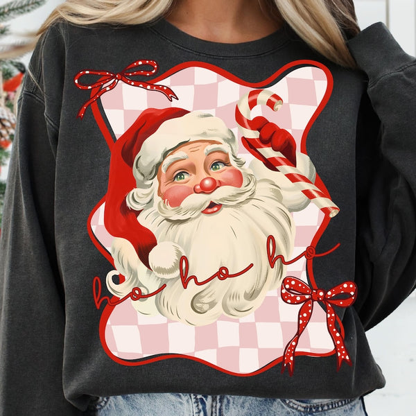 Preppy Ho Ho Ho Santa sweatshirt