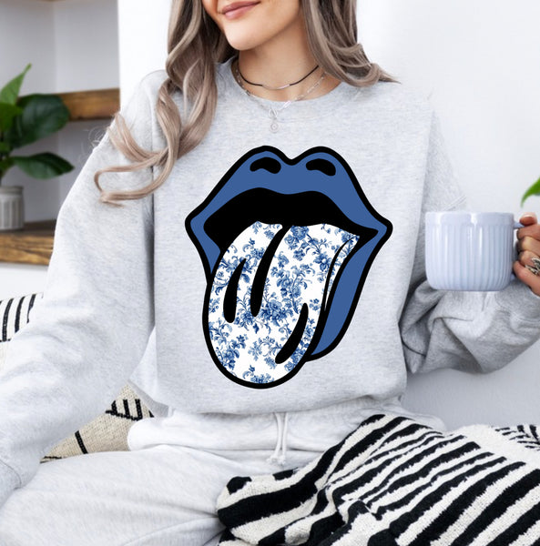 Blue floral tongue