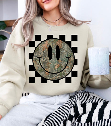 Camo smiley face