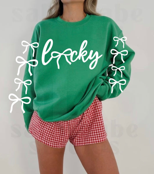 Lucky with bow sleeves sweatshirt