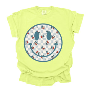 COMFORT COLORS Plaid Cherry smiley