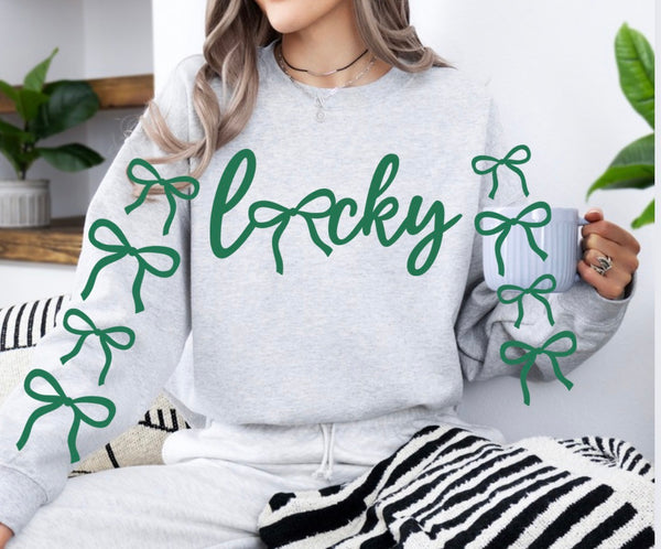Lucky with bow sleeves sweatshirt
