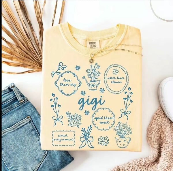 Floral Mama and grandma shirt