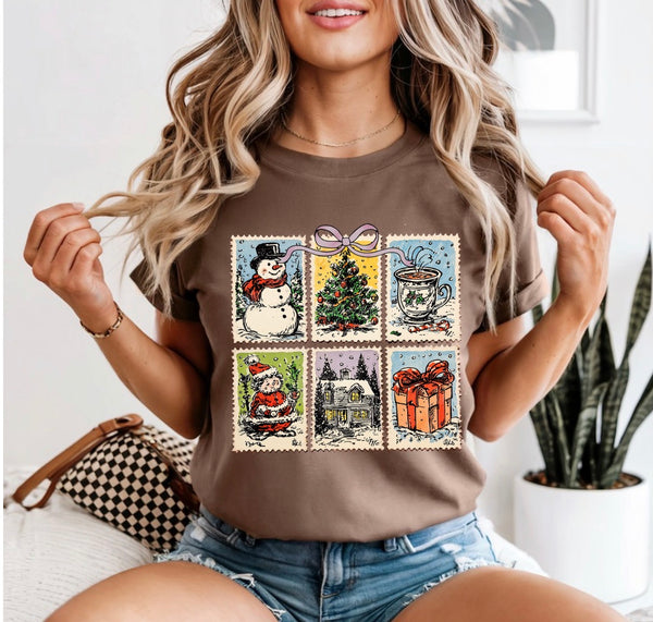 Winter post cards comfort color tee