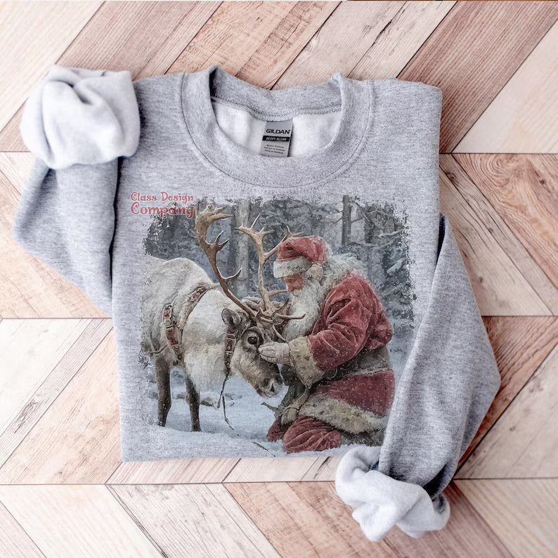 Vintage Santa reindeer sweatshirt