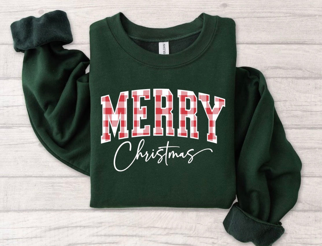 Plaid Merry Christmas sweatshirt