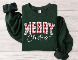 Plaid Merry Christmas sweatshirt