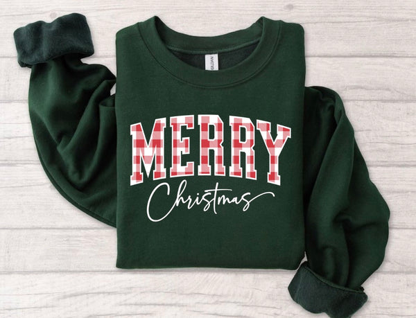 Plaid Merry Christmas sweatshirt