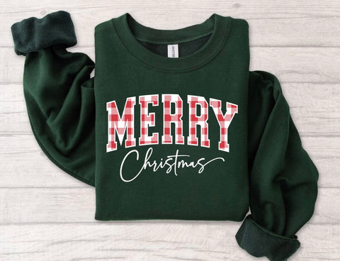 Plaid Merry Christmas sweatshirt