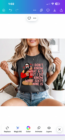 I don’t know what 6 7 is but I do know comfort color tee