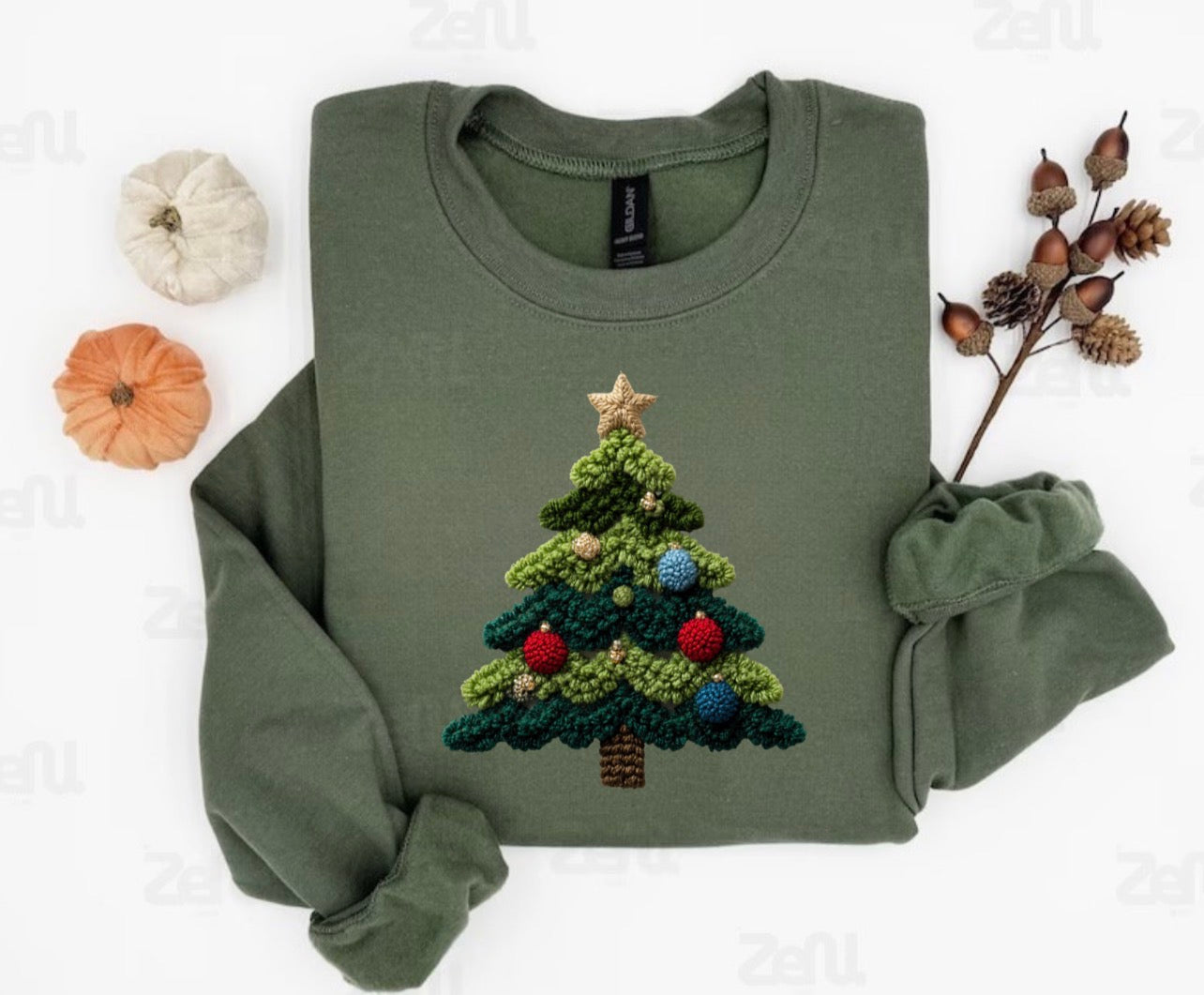Faux plus Christmas tree sweatshirt