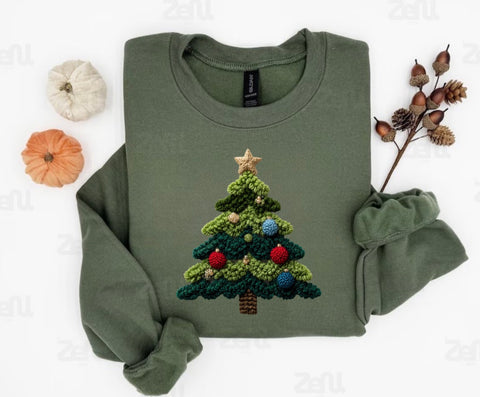 Faux plus Christmas tree sweatshirt