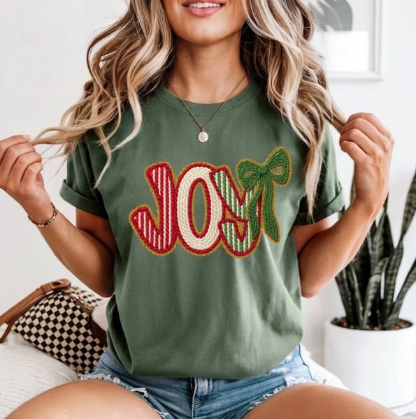 Faux yarn Joy comfort color tee