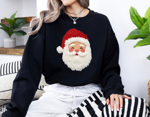Faux yarn Santa sweatshirt