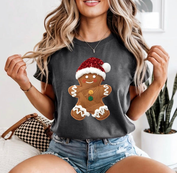 Faux yarn gingerbread man