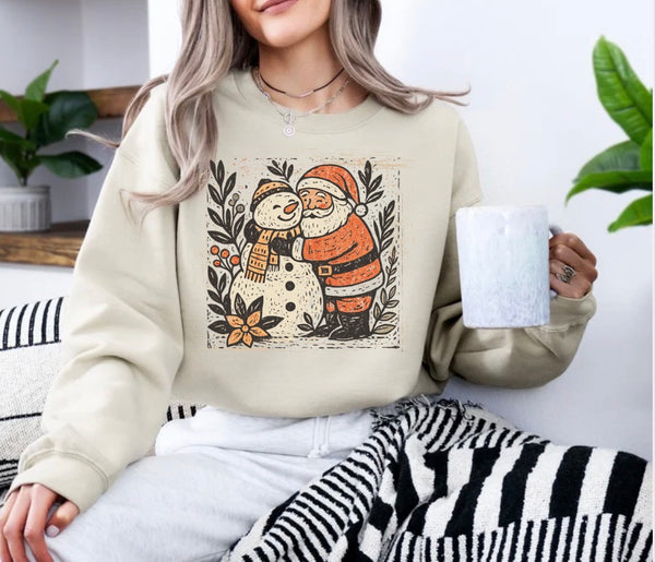 Vintage Santa and snowman