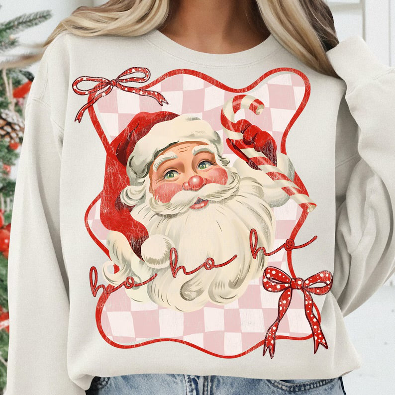 Preppy Ho Ho Ho Santa sweatshirt
