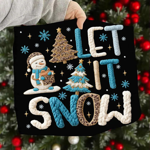 Faux let it snow snowman sweatshirt