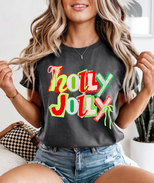 Holly jolly comfort color tee