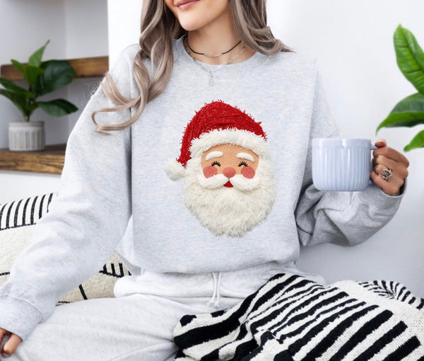 Faux yarn Santa sweatshirt