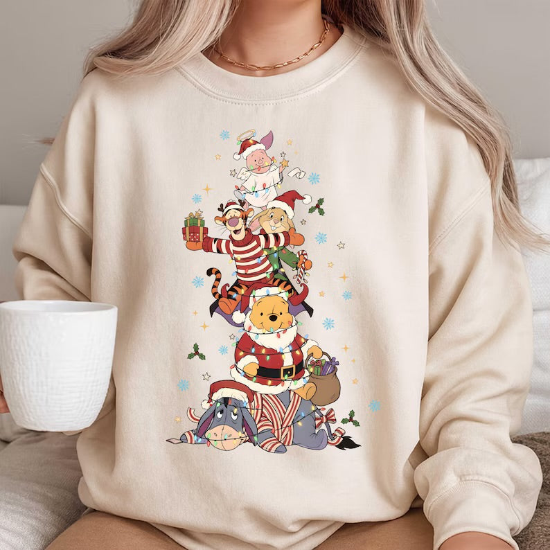 Christmas Pooh tower sweatshirt