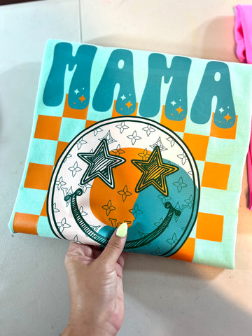 COMFORT COLORS Star checkered mama tee