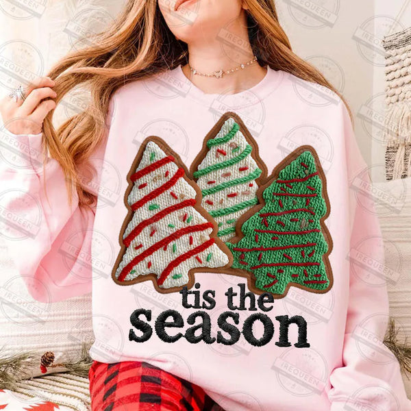 Faux yarn tis the season sweatshirt