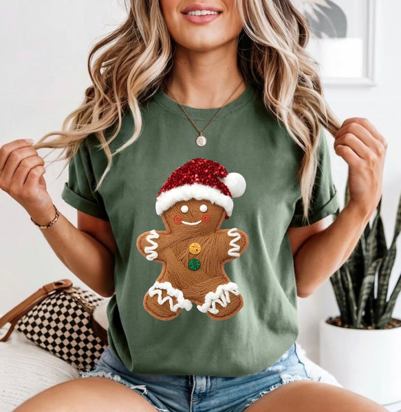 Faux yarn gingerbread man