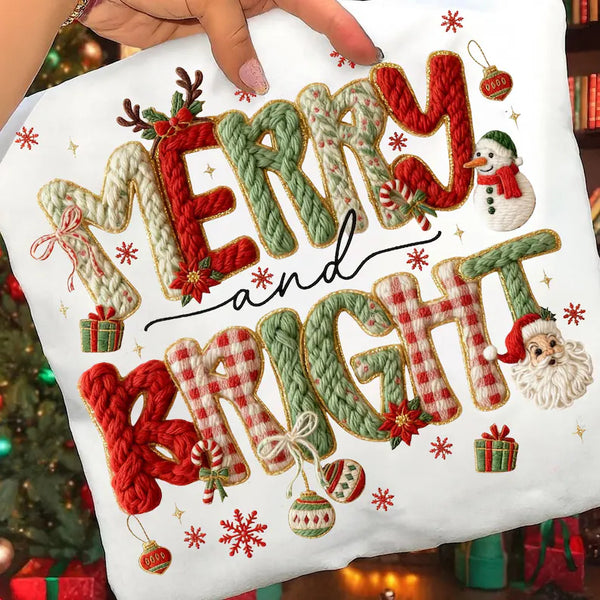 Faux Merry and Bright sweatshirt