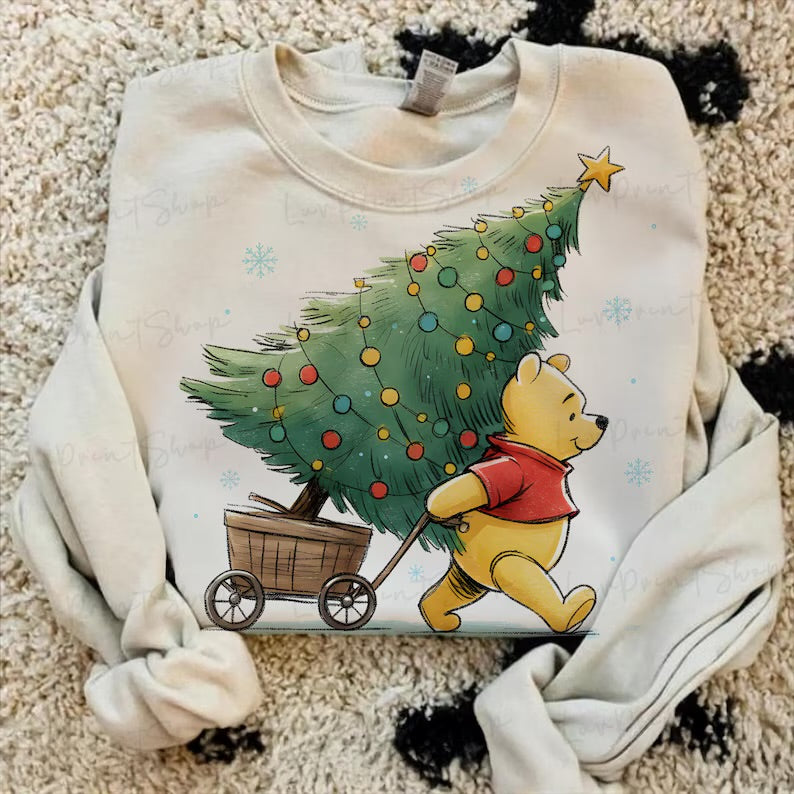 Pooh Christmas tree sweatshirt