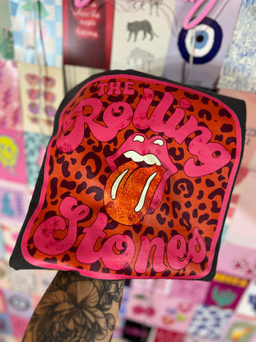 COMFORT COLOR pink and leopard Rolling Stones
