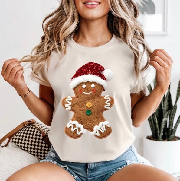 Faux yarn gingerbread man