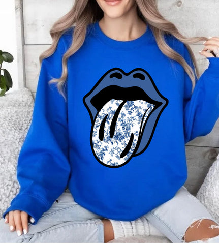 Blue floral tongue