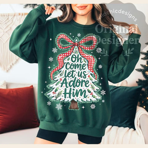 Oh come, let us adore him. Comfort color .