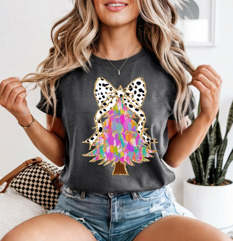 Colorful tree tee