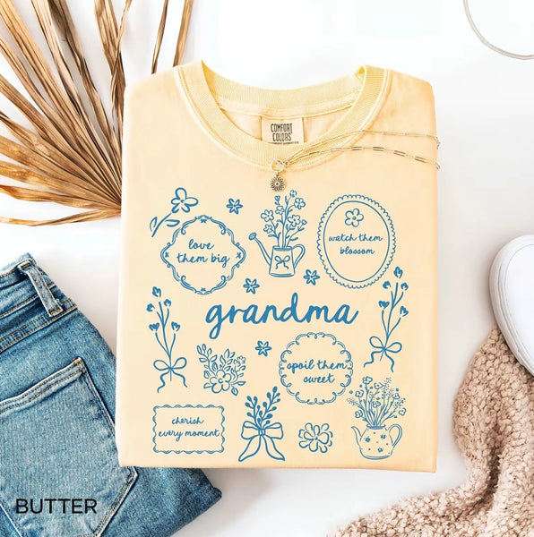 Floral Mama and grandma shirt
