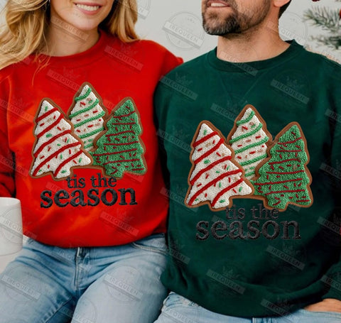 Faux yarn tis the season sweatshirt