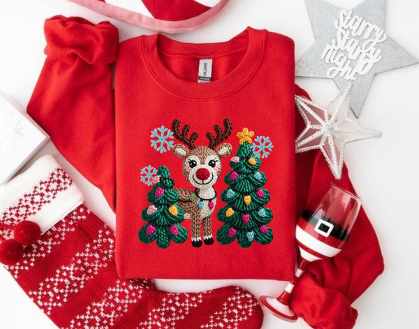 EXCLUSIVE faux knitted Christmas sweatshirt