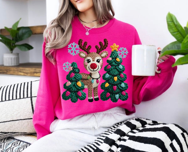 EXCLUSIVE faux knitted Christmas sweatshirt