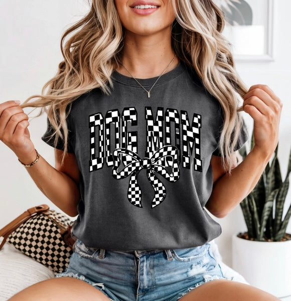 Black and checkered Dog Mom