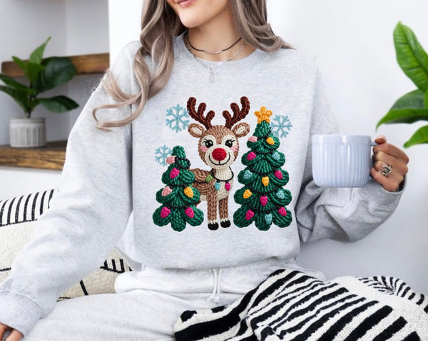 EXCLUSIVE faux knitted Christmas sweatshirt
